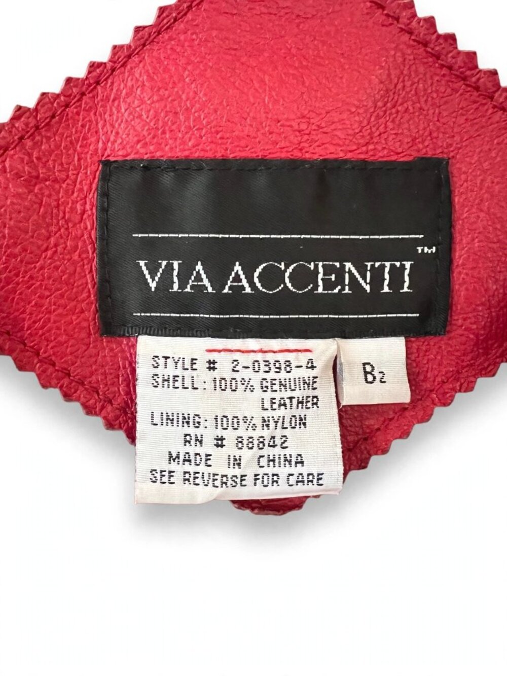 Via Accenti Red Genuine Leather Trench Coat 22W Button Front - Picture 8 of 8